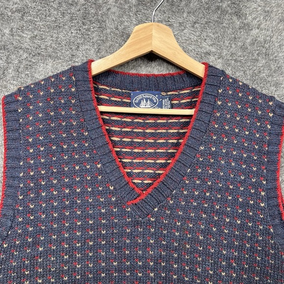 Boathouse Row Nordic Knit Sweater Vest Men's XL Preppy Grandpa Geometric Wool - Picture 2 of 8